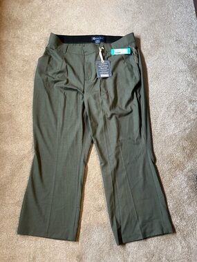 Democracy Olive Straight-Leg Work Trousers